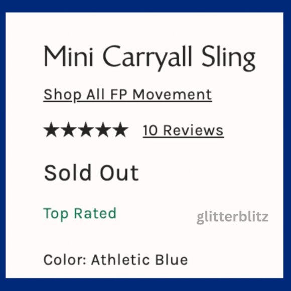 Free People Mini Carryall Sling Bag - Quilted Carryall Athletic Blue - Restock - Picture 5 of 13